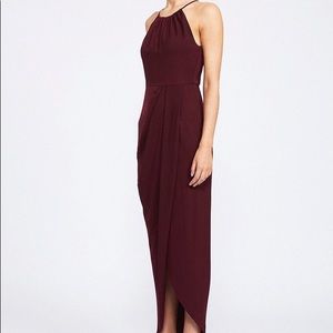 Shona Joy burgundy halter neck dress - size 4